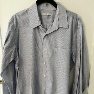 Men's Uniqlo x Jil Sander +J Blue/White Striped Button Down Shirt